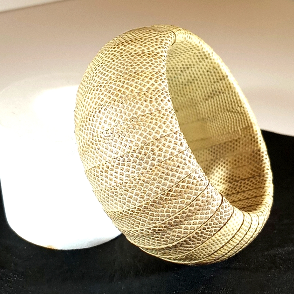 Snake skin wrapped bangle